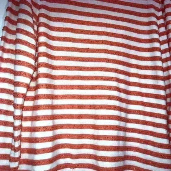 CHICO’S STRIPED ORANGE AND WHITE WOMENS TOP SIZE Medium - Picture 7 of 15